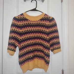 Universal Thread Women's Sweater with Yellow and Pink Stripes